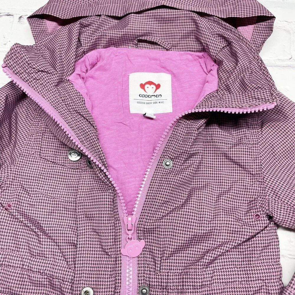 Appaman 2T Lightweight Nylon Windbreaker Jacket Lined Pink Black Houndstooth - Picture 8 of 11